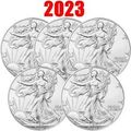 (5Stück) 1 oz Silber Silbermünze American Eagle 2023 USA One Dollar 1 oz 999