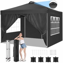 3x3m Faltpavillon Luxus Pavillon UV-50+ Partyzelt Gartenpavillon mit Doppeldach