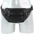 ==Gürteltasche Hüfttasche Bauchtasche Echt Leder==Schwarz==Neu=