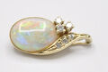 Opal Edelopal Diamant Brillant Anhänger Clip Öse 585 Gold Neu wertig edel