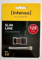 Intenso USB Stick 128GB Speicherstick Slim Line Schwarz klein Slim-Format -Neu