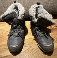 Damen Schuhe Winter-Stiefel gefüttert Schnürschuhe Grau-Optik Gr. 40