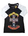 Guns N Roses T Shirt Appetite for Destruction Nue offiziell damen Schwarz Raglan