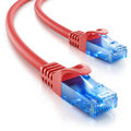 deleyCON 10m CAT6 Patchkabel Netzwerkkabel RJ45 Ethernet LAN DSL CAT Kabel rot