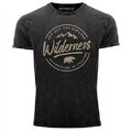 Neverless® Herren T-Shirt Vintage Shirt Printshirt Adventure Logo Berge