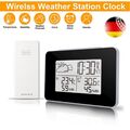 Funk Wetterstation mit Außensensor Thermometer Wettervorhersage Funkuhr Wecker