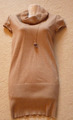 NEUwertig !  beigefarbenes Strickkleid * Longpullover mit Rollkragen in Gr. XS 