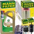 MANN INSPEKTIONSPAKET+4L CASTROL 5W-40 ÖL passend für RENAULT TWINGO II 1.2 58PS