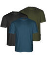 Pinewood Herren 3er-Pack T-Shirt Mehrpack Stickerei blau-grün-schwarz Gr. M-5XL