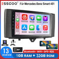 DAB Kam MIC Android 13 Carplay Autoradio 32G Navi Für Smart Fortwo 451 2011-2015