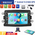 64G Autoradio Für Dacia Lodgy Sandero Duster Carplay Android 14 GPS Navi KAM SWC