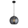 Searchlight AMSTERDAM 1LT ROUND Pendelleuchte (30cm dia), rauch Glas, Schwarz