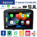 DAB+ 64G Android 13 Autoradio Carplay GPS WIFI KAM Für Peugeot 308 408 2007-2013