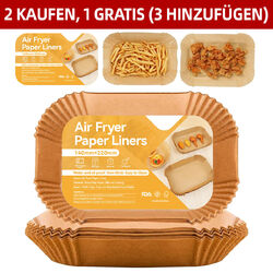 100pcs Backpapier für Friteuse Heißluftfritteuse Grill Backofen Air fryer Liners