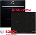 Induktion Herd Bosch Herdset Autark Backofen Schwarz + Induktion Kochfeld Neu