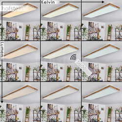 LED Holzoptik Decken Lampen dimmbar Ess Wohn Schlaf Zimmer Leuchte Fernbedienung