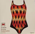 Naturana Frauen Bademode Damen Badeanzug schwarz-rot-orange-gelb Gr. 36 - 46