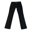 Damen Straight Leg Jeans Low Rise Stretch Schwarz Denim 7 For All Mankind W29 L33