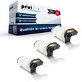 3x kompatible Ersatz Etiketten Rollen für Brother P-Touch QL 1050 Schriftband Qu