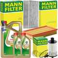 MANN INSPEKTIONSPAKET+CASTROL 5W-30 ÖL passend für JAGUAR XF X250 XJ X351 3.0d