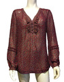 Damen rote blumige Bluse mit V-Ausschnitt Esprit Größe 38/M - sehr guter Zustand