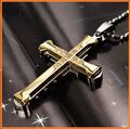 ⭐️ Kreuz Anhänger Halskette Edelstahl Kette Gold Religion Jesus Gothic Punk B158