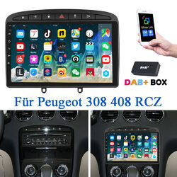 9" Carplay Android13 Autoradio GPS Navi WiFi FM RDS Für Peugeot 308 408 RCZ +DAB