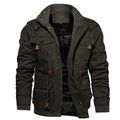 Herren Winter Fleece gefütterte Jacke warm lässig taktischer Mantel mit Kapuze