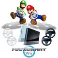 Nintendo Wii Konsole (schwarz / weiß) Mario Kart + ORIGINAL Remote Controller