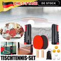 10teiliges Tischtennis Set Schläger undNetz mit Schnellspann und Aufrollfunktion