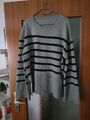 Strickpullover Streifen Gestreift Gr XXL  Grau Schwarz  