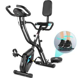 2in1 Heimtrainer Fahrrad Faltbares Fitnessbike Trimmrad Hometrainer mit LCD &APP