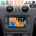 DAB+ 64G Carplay Android13 Autoradio GPS Navi BT FM USB für Audi A3 S3 RS3 8P 8V