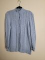 Woolovers Strickjacke blau Grobstrick Zopfmuster 100% Baumwolle Gr. M mittel hellblau