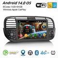 4GB+64GB Android 13 DAB+ Autoradio Navi CarPlay 8-Kern Wifi DSP 4G Fiat 500 500E