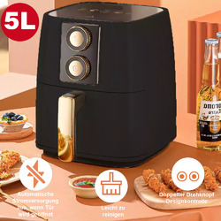 5L 1500W Heißluftfritteuse Heißluft Fritteuse Fritteusen Air Fryer Ofen Friteuse
