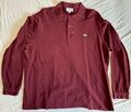 Lacoste Herren Poloshirt Polo Shirt FR8 US 3XL Rot Langarm Classic fit
