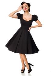 Kleid mit Puffärmeln in schwarz Retrokleid mit Herzausschnitt Rockabilly
