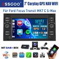 DAB+ Carplay Android 13 Autoradio GPS KAM Für Ford Focus Fiesta Transit Connect