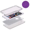 Full TPU Case für Apple iPhone 6 / 6s Schutz Hülle Handy Glitzer Cover Violett