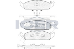 Bremsklötze Scheibenbremse Bremsbeläge Satz System Bendix Icer für Chrysler