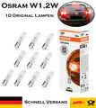 10x Osram W1,2W 12V W2x4,6d 2721 Original Signal Innebeleuchtung Ersatz Birne