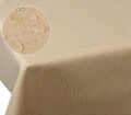 Tischdecke abwachbar Lotus Leinenoptik Fleckschutz Garten Eckig 130x160cm sand
