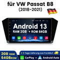 Für Passat B8 2015-2021 Android12 Autoradio GPS NAVI BT WIFI RDS DAB+ SWC 2+64GB