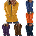 Damen Plus Size Winter-Kapuzenpullover Mit Kapuze Lange Jacke Sweatshirt- G