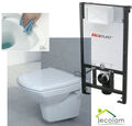 WC Vorwandelement 120 cm + Toilette wandhängend Spülrandlos CLEAN ON Soft Close