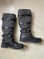 Damen Winterstiefel Reitstiefel HKM Teddy Futter Gr 39 Schwarz