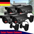 4x Solar Kamera Überwachungskamera Attrappe Alarmanlage Fake Dummy LED Camera DE