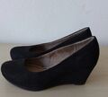 Tamaris Pumps Keilabsatz Wildleder, Gr. 36 schwarz *selten getragen*