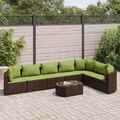 Gartenmöbel Sofa Garnitur Lounge Sitzgruppe 8-tlg. Braun Poly Rattan vidaXL